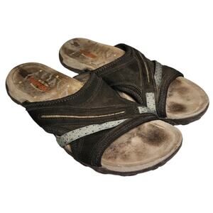 Merrell Terran Post Slide Sandals Womens Size 7 Black J55342 Gorpcore Sporty